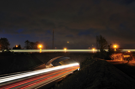 A1 Ausfahrt Remscheid, der Müngstener und die Beleuchtung der Lenneper Straße