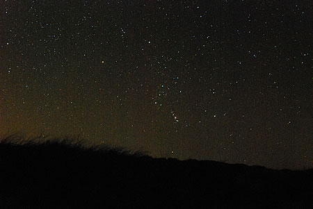 Sternbild Orion hinter der Düne