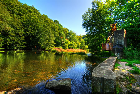 Der Wehr in Dahlerau von oben