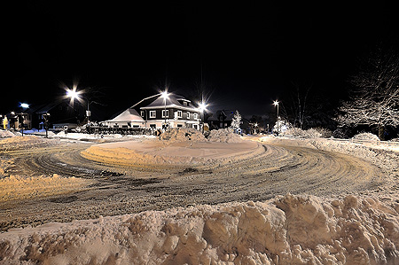 Kreisverkehr Radevormwald Bergerhof im Schnee