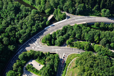 Luftbild Kreuzung Müngsten - Remscheid, Solingen, Wuppertal