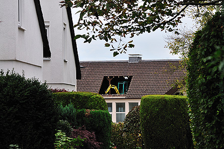 Bagger wütet auf dem Dachboden der alten Berufsschule Radevormwald