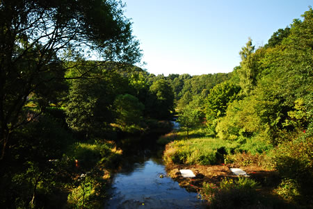 Fundament der Behelfsbrücke in Wülfing